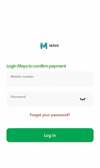 💥Step 3: Fill in the information to log in to your Maya account.